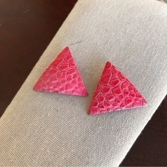 Vintage Triangle Pierced Earrings - Picture 1 of 3